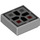 LEGO Medium Steengrijs Tegel 1 x 1 met Kruis en Buttons met groef (3070 / 24641)