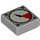 LEGO Mittleres Steingrau Fliese 1 x 1 mit Pressure Gauge mit Nut mit schwarzen Bolzen (3070 / 83484)