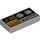 LEGO Medium Stone Gray Tile 1 x 2 with Control Panel with Yellow Screen with Groove (3069 / 73779)