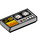 LEGO Medium Steengrijs Tegel 1 x 2 met Control Paneel met Geel Screen met groef (3069 / 73779)