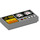 LEGO Mittleres Steingrau Fliese 1 x 2 mit Control Panel mit Gelb Screen mit Nut (3069 / 73779)
