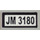 LEGO Gris pierre moyen Tuile 1 x 2 avec &#039;JM 3180&#039; Autocollant avec rainure (3069 / 30070)