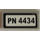 LEGO Medium Stone Gray Tile 1 x 2 with &#039;PN 4434&#039; Sticker with Groove (3069)