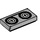 LEGO Mittleres Steingrau Fliese 1 x 2 mit Tape Reels mit Nut (3069 / 81466)