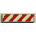 LEGO Medium Stone Gray Tile 1 x 4 with Danger Stripes - Red / White (Right) Sticker (2431)