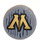 LEGO Gris pierre moyen Tuile 2 x 2 Rond avec Gold &#039;M&#039; Autocollant avec porte-goujon inférieur (14769)