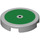 LEGO Medium Stone Gray Tile 2 x 2 Round with Green Circle with Bottom Stud Holder (14769 / 68051)