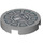 LEGO Medium Stone Gray Tile 2 x 2 Round with Gun Turret and Hatch with &quot;X&quot; Bottom (4150 / 49040)