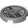 LEGO Medium Stone Gray Tile 2 x 2 Round with Mechanical Pipes Pattern with Bottom Stud Holder (14769 / 106774)