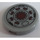 LEGO Medium Stone Gray Tile 2 x 2 Round with with red patterns Sticker with Bottom Stud Holder (14769)