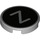 LEGO Medium Stone Gray Tile 2 x 2 Round with &#039;Z&#039; Typewriter Key with Bottom Stud Holder (14769 / 79401)