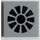 LEGO Mittleres Steingrau Fliese 2 x 2 mit Schwarz Fan Aufkleber mit Nut (3068)