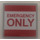 LEGO Medium Stone Gray Tile 2 x 2 with ‘Emergency Only’ Sticker with Groove (3068)