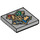 LEGO Gris pierre moyen Tuile 2 x 2 avec Hogwarts logo avec rainure (3068 / 92451)