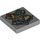 LEGO Gris pierre moyen Tuile 2 x 2 avec Hogwarts logo avec rainure (3068 / 92451)