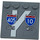 LEGO Gris pierre moyen Tuile 4 x 4 avec Goujons sur Bord avec &#039;405 SOUTH&#039; et &#039;10 WEST&#039; Road Signs Autocollant (6179)