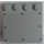 LEGO Gris pierre moyen Tuile 4 x 4 avec Goujons sur Bord avec 8 Noir Rivets sur Grand Argent Bande de roulement assiette Autocollant (6179)