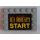 LEGO Mittleres Steingrau Fliese 4 x 6 mit Bolzen auf 3 Edges mit &#039;START&#039; und Lap Timer Aufkleber (6180)