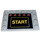 LEGO Medium Stone Gray Tile 4 x 6 with Studs on 3 Edges with Yellow START and 5 red Trafficlights Sticker (6180)