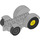 LEGO Medium Stone Gray Tractor with Yellow Wheels (15320 / 24912)