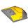 LEGO Medium Stone Gray Wedge 3 x 4 x 0.7 with Recess with Yellow Zyclops Armor (93330 / 104183)