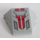 LEGO Medium Stone Gray Wedge Curved 3 x 4 Triple with Red and Black Pattern Sticker (64225)