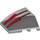 LEGO Medium Stone Gray Wedge Curved 3 x 4 Triple with Red Lines (19152 / 64225)