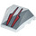 LEGO Medium Stone Gray Wedge Curved 3 x 4 Triple with Red Lines (19152 / 64225)