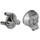 LEGO Medium Stone Gray Wheel Bearing with Two Pinholes with Dark Stone Gray Wheel Bearing with Three Pins