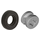 LEGO Medium Stone Gray Wheel Rim Ø8 x 6.4 with Side Notch with Tire 14mm D. x 4mm