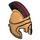 LEGO Metallic Gold Hoplite Helmet - Minifigure with Dark Red Crest (90392 / 92158)