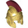 LEGO Metallic goud Hoplite Helm met Donkerrood Crest (90392 / 92158)