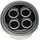LEGO Metallic Zilver Tegel 2 x 2 Ronde met Exhaust Circles met Studhouder aan de onderzijde (14769 / 103741)