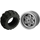 LEGO Metallic zilver Wheel 49.6 x 28 VR with Type III Axlehole with Tyre 56 x 30 R Balloon