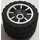 LEGO Metallic Silver Wheel with Tyre