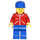 LEGO Milk Float Driver in red Zipper jacket with blue Cap Minifigure