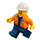 LEGO Mine Worker z Biały Budowa Kask Minifigurka