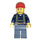 LEGO Miner wearing blue shirt and sand blue parts with red cap Minifigure