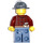 LEGO Miner met Mining Hoed, Stofbril, Baard, Donkerrood Shirt, Oranje Tie en Sand Blauw Pants Minifiguur