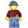 LEGO Miner with Mining Hat, Goggles, Beard, Dark Red Shirt, Orange Tie and Sand Blue Pants Minifigure