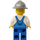 LEGO Miner mit Mining Hut, Smirk, Stoppel, Weiß Hemd und Blau Overalls Minifigur