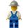 LEGO Miner with Mining Hat, Smirk, Stubble, White Shirt and Blue Overalls Minifigure