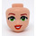 LEGO Minidoll Head with Bright Green Eyes and Coral Lips (Riley) (92198 / 101086)