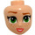 LEGO Minidoll Head with Green Eyes and Red Lips (92198 / 101813)