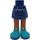 LEGO Minidoll Hip with Curved Skirt with Dark Turquoise Boots with Gold Buckles (Thick Hinge) (35634)