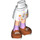 LEGO Minidoll Hip with Curved Skirt with Flowers with Lavender Socks and Dark Orange Shoes (Thin Hinge)