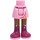 LEGO Minidoll Hip with Curved Skirt with Magenta Boots with Silver Stars (Thick Hinge) (35634)