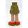 LEGO Minidoll Hip with Rolled Up Shorts with Orange Shoes with White Laces (Thick Hinge) (35556 / 35557)