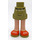 LEGO Minidoll Hip with Rolled Up Shorts with Orange Shoes with White Laces (Thick Hinge) (35556 / 35557)