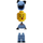 LEGO Minifig Bright Light Blauw met Hond Helm en Strepen Tie Bow minifiguur